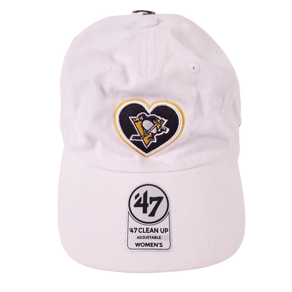 Pittsburgh Penguins 47 Heart NHL Womens White Hart Baseball Hat NWT NEW